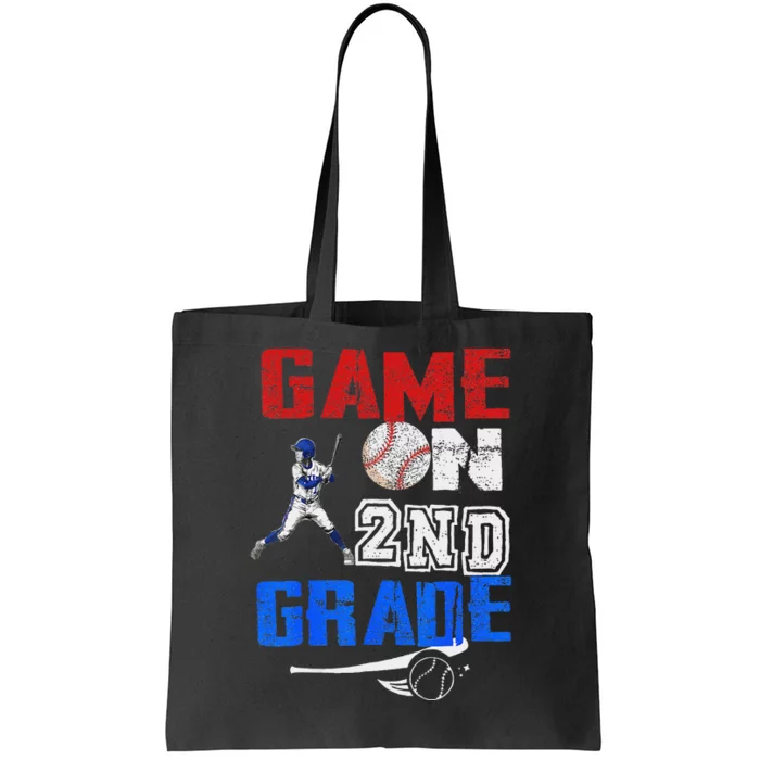 Game On 2nd Grade With Baseball Player First Day Of School Tote Bag