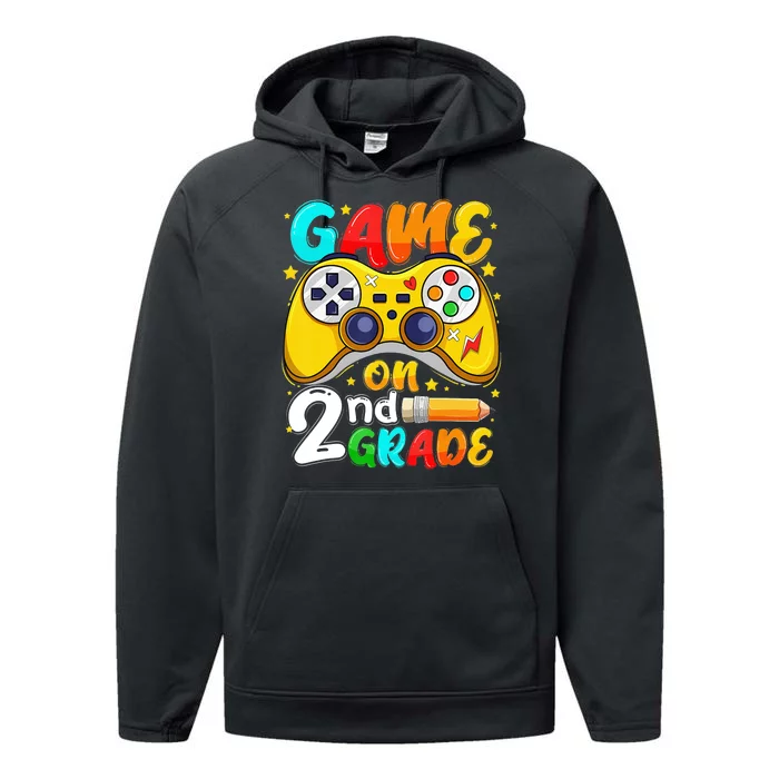 Game On 2nd Grade Back To School Gamer Performance Fleece Hoodie