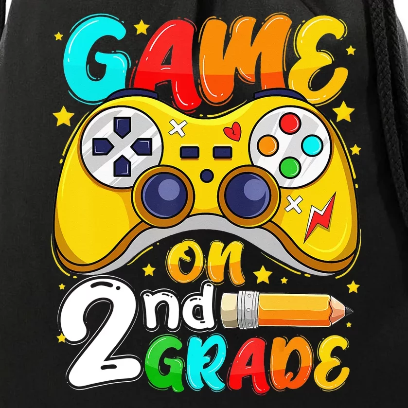 Game On 2nd Grade Back To School Gamer Drawstring Bag