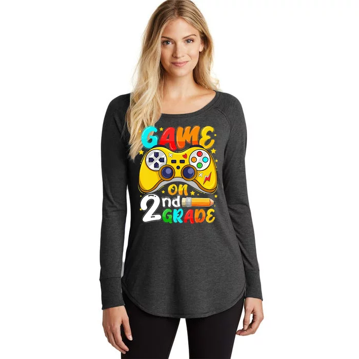 Game On 2nd Grade Back To School Gamer Women's Perfect Tri Tunic Long Sleeve Shirt