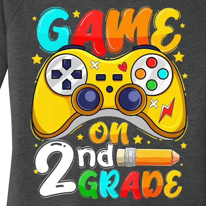 Game On 2nd Grade Back To School Gamer Women's Perfect Tri Tunic Long Sleeve Shirt