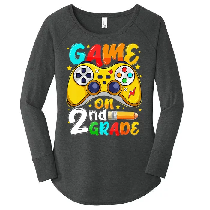 Game On 2nd Grade Back To School Gamer Women's Perfect Tri Tunic Long Sleeve Shirt