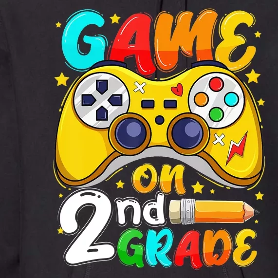 Game On 2nd Grade Back To School Gamer Premium Hoodie