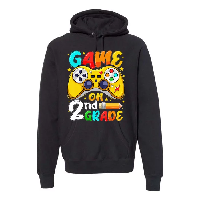 Game On 2nd Grade Back To School Gamer Premium Hoodie