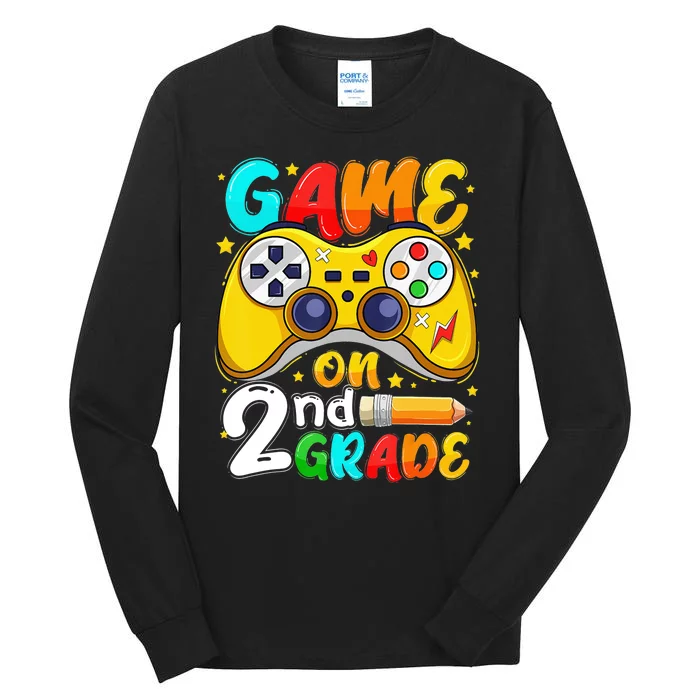 Game On 2nd Grade Back To School Gamer Tall Long Sleeve T-Shirt