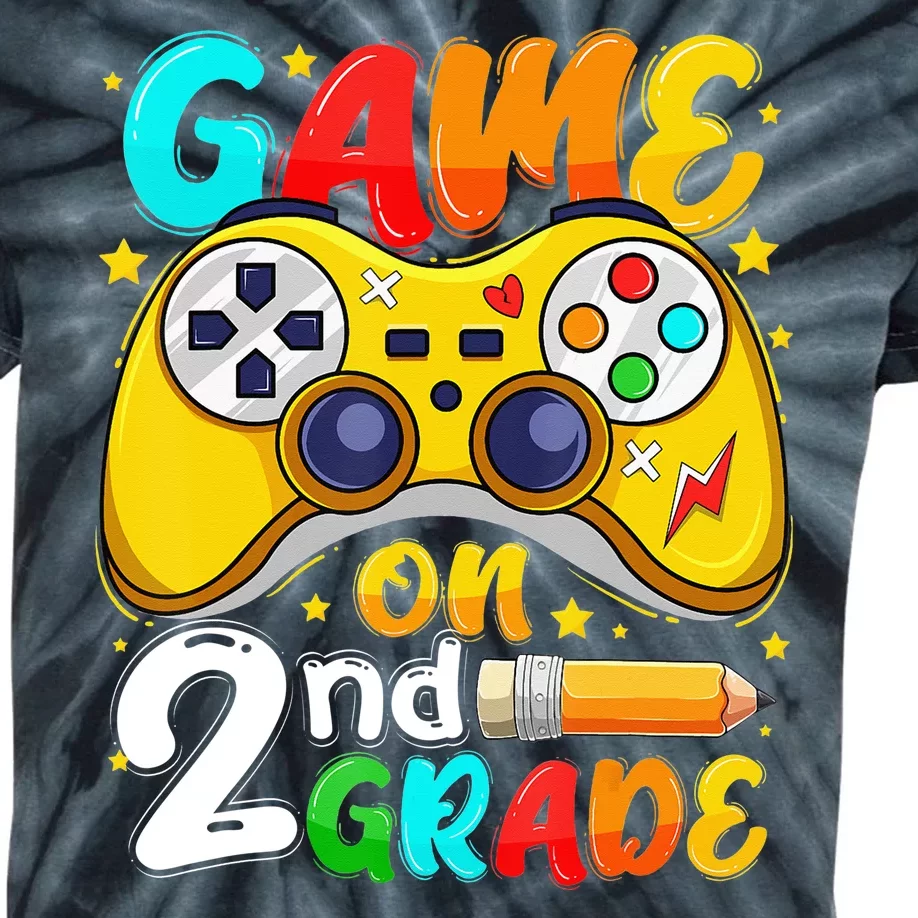 Game On 2nd Grade Back To School Gamer Kids Tie-Dye T-Shirt