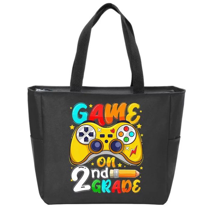 Game On 2nd Grade Back To School Gamer Zip Tote Bag