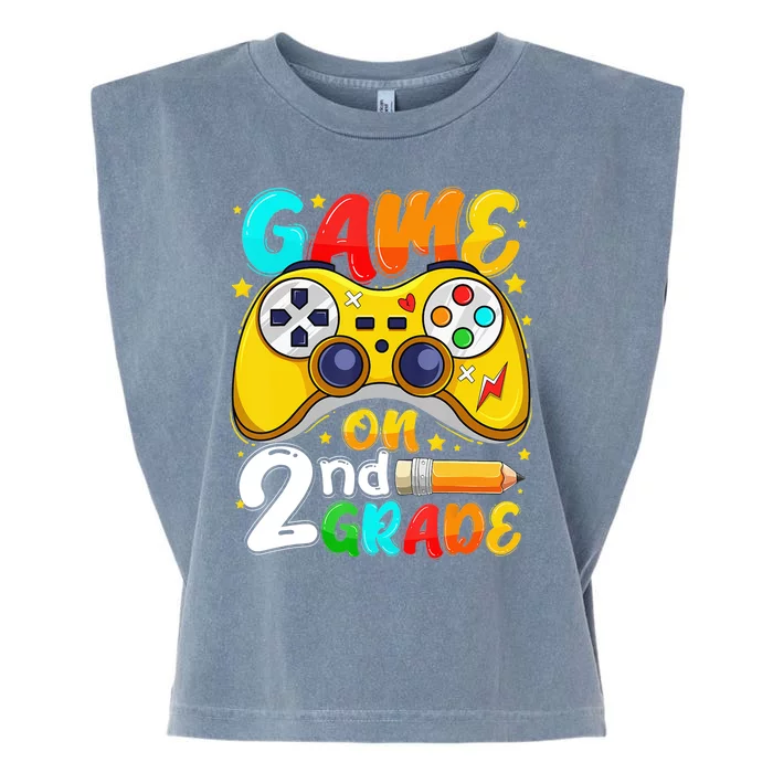 Game On 2nd Grade Back To School Gamer Garment-Dyed Women's Muscle Tee