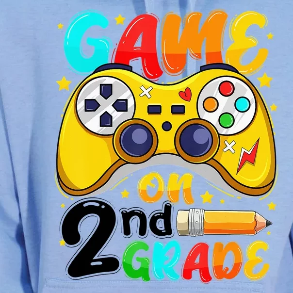 Game On 2nd Grade Back To School Gamer Unisex Surf Hoodie