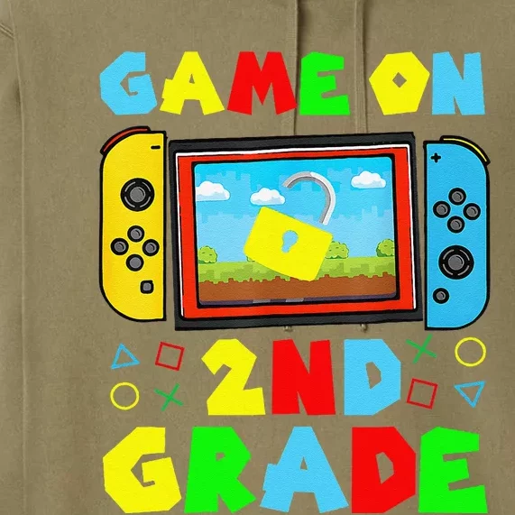 Game On 2nd Grade Back To School Funny Gamer Premium Hoodie