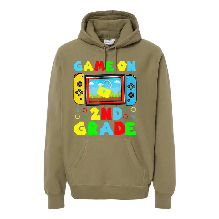 Game On 2nd Grade Back To School Funny Gamer Premium Hoodie