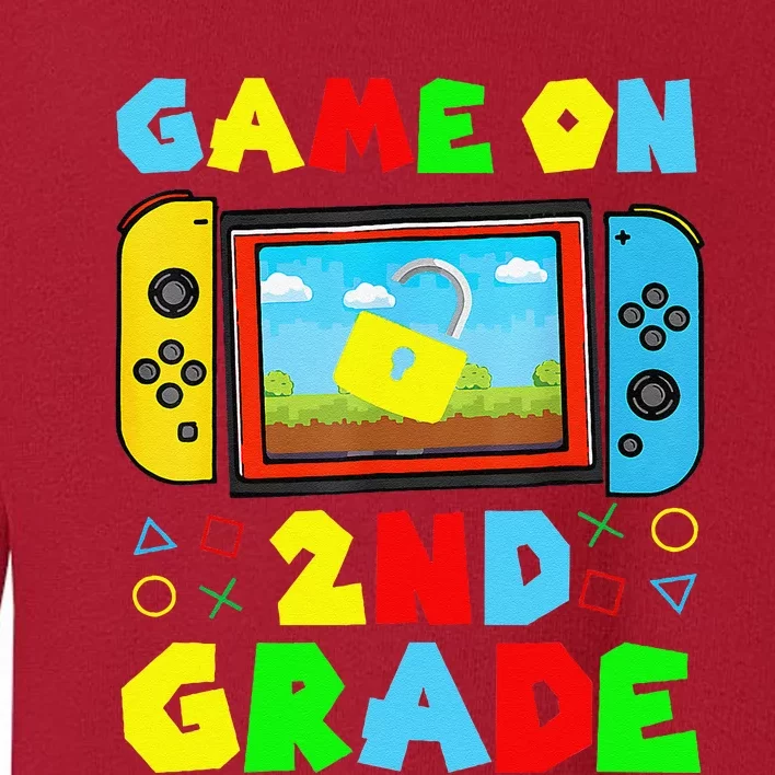 Game On 2nd Grade Back To School Funny Gamer Toddler Sweatshirt