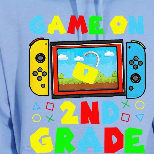 Game On 2nd Grade Back To School Funny Gamer Unisex Surf Hoodie