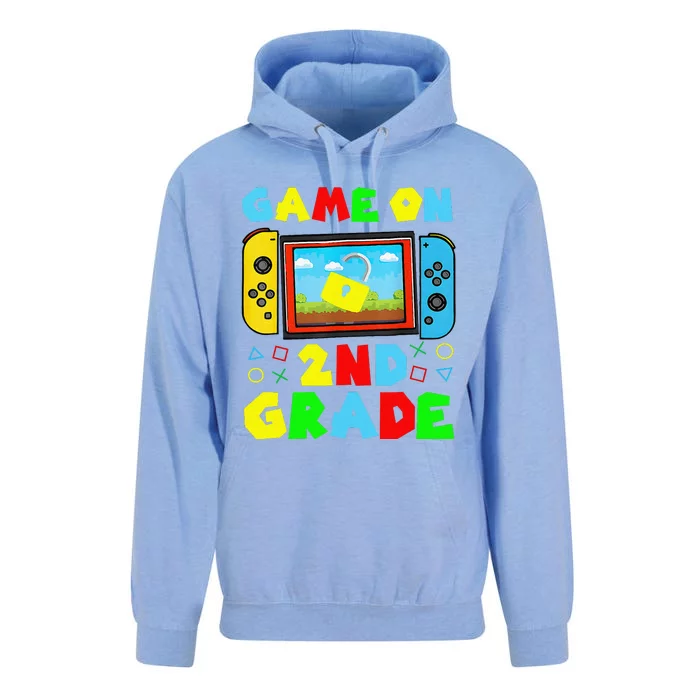 Game On 2nd Grade Back To School Funny Gamer Unisex Surf Hoodie