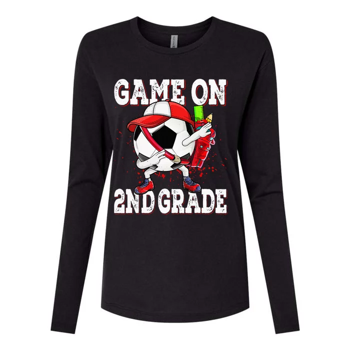 Game On 2nd Grade Soccer Dabbing Retro Player Backpack Womens Cotton Relaxed Long Sleeve T-Shirt