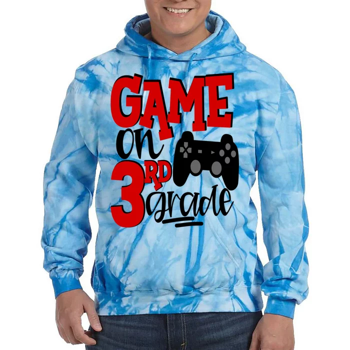 Game On 3Rd Grade Back To School Gamer Third Cute Gift Tie Dye Hoodie