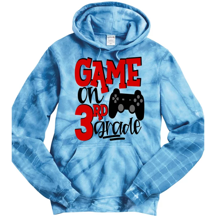 Game On 3Rd Grade Back To School Gamer Third Cute Gift Tie Dye Hoodie