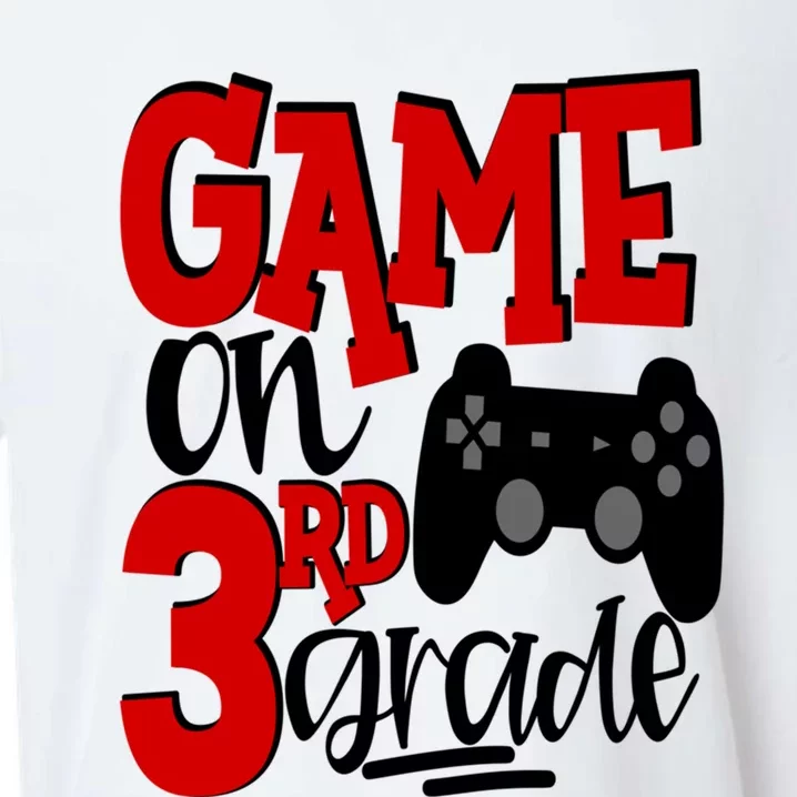 Game On 3Rd Grade Back To School Gamer Third Cute Gift Sueded Cloud Jersey T-Shirt