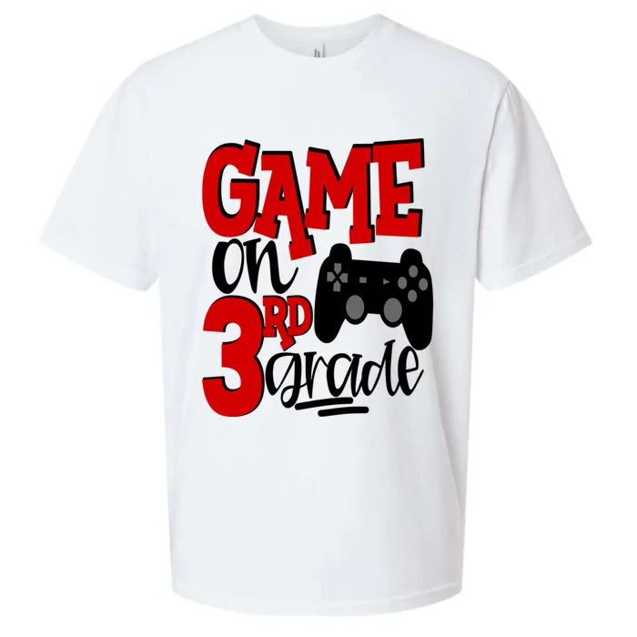 Game On 3Rd Grade Back To School Gamer Third Cute Gift Sueded Cloud Jersey T-Shirt