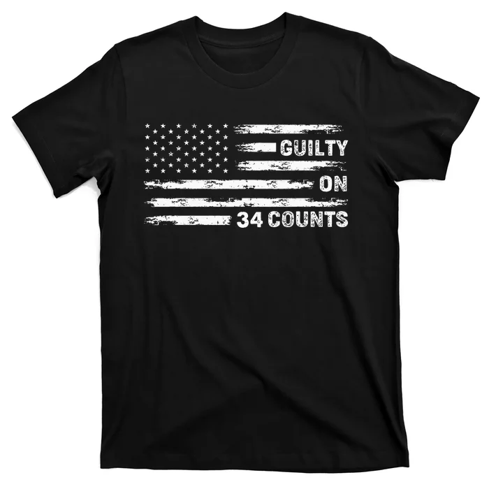 Guilty On 34 Counts Retro Vintage American T-Shirt