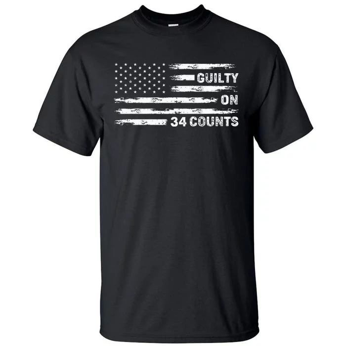 Guilty On 34 Counts Retro Vintage American Tall T-Shirt