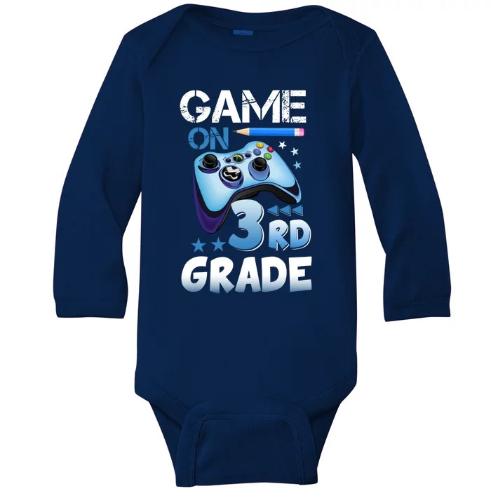 Game On 3Rd Grade First Day Gamer Back To School Gift Baby Long Sleeve Bodysuit