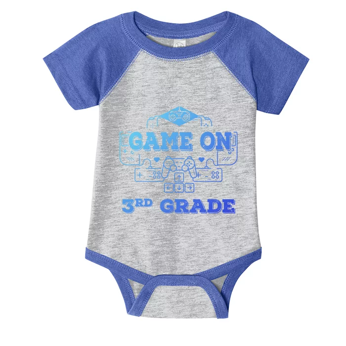 Game On 3Rd Grade Cool Back To School Gamers Gift Infant Baby Jersey Bodysuit