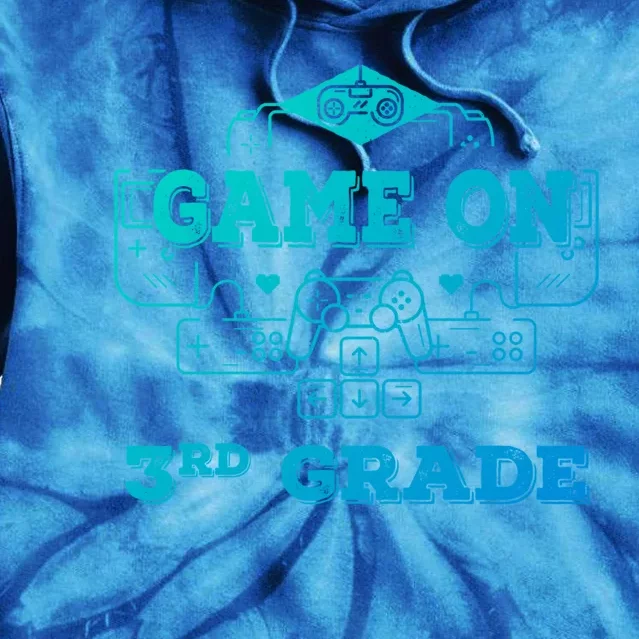 Game On 3Rd Grade Cool Back To School Gamers Gift Tie Dye Hoodie