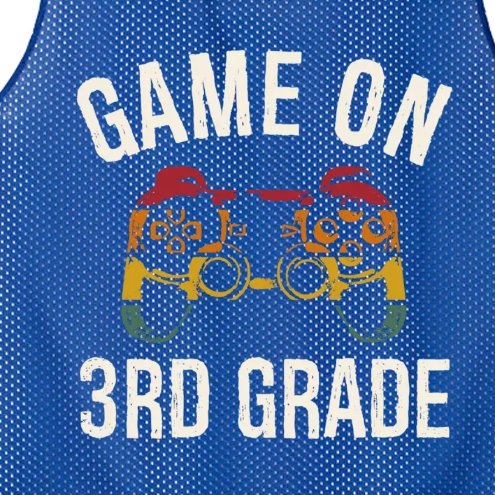 Game On 3Rd Grade Funny Back To School First Day Of Sc Cool Gift Mesh Reversible Basketball Jersey Tank