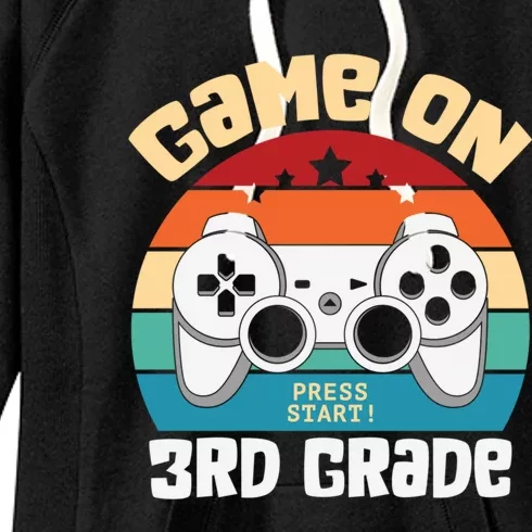 Game On 3Rd Grade Gamer Teacher Student Gift Back To School Gift Women's Fleece Hoodie