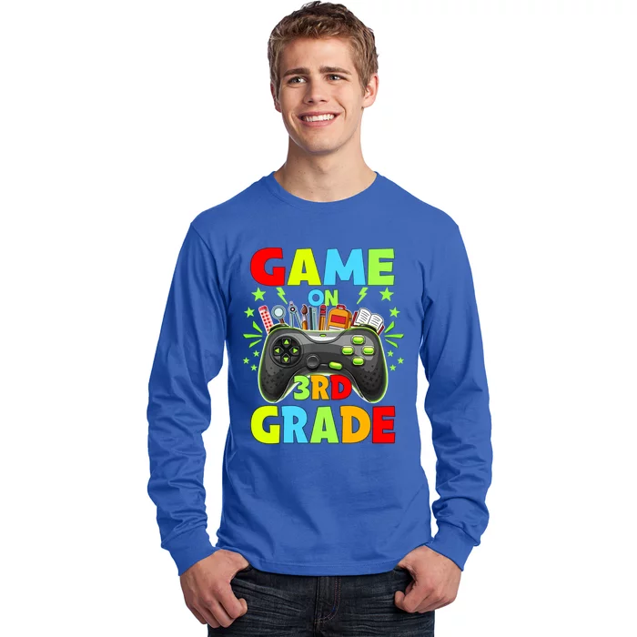 Game On 3Rd Grade Level Unlocked Video Game Gift Long Sleeve Shirt