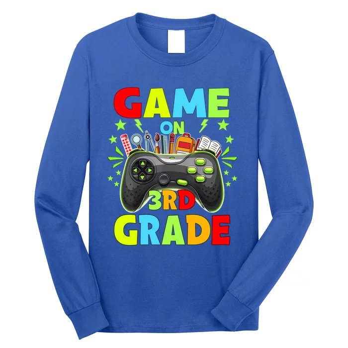 Game On 3Rd Grade Level Unlocked Video Game Gift Long Sleeve Shirt