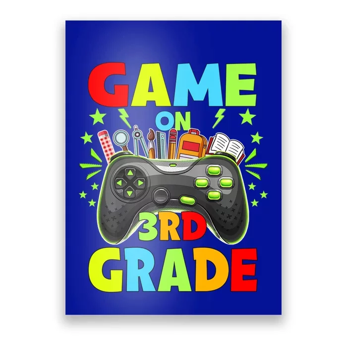 Game On 3Rd Grade Level Unlocked Video Game Gift Poster