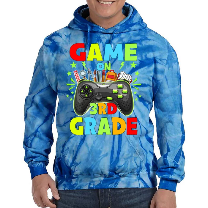 Game On 3Rd Grade Level Unlocked Video Game Gift Tie Dye Hoodie