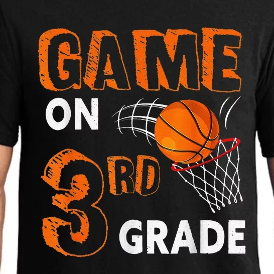 Game On 3rd Grade Basketball Back To School Funny Gift Pajama Set