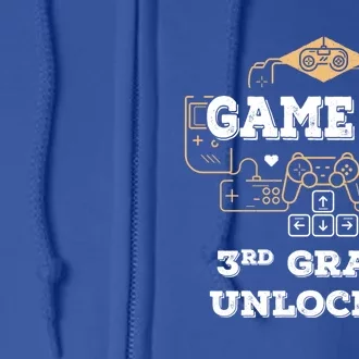 Game On 3Rd Grade Unlocked Cool Back To School Gift Full Zip Hoodie