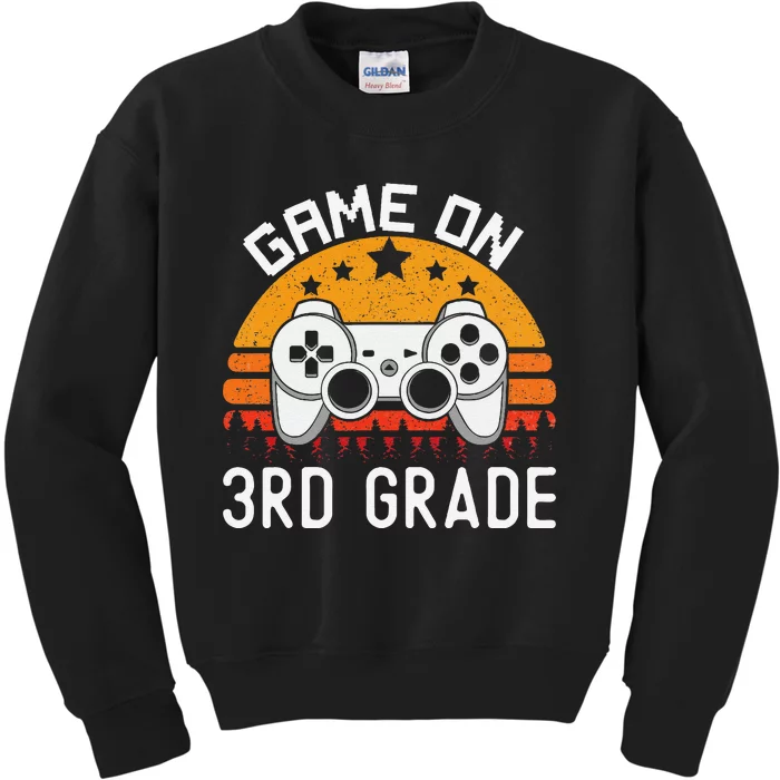 Game On 3rd Grade Back To School Third Grade Gamer Kids Sweatshirt