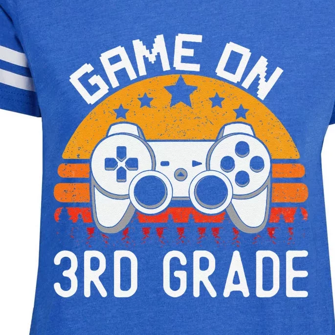 Game On 3rd Grade Back To School Third Grade Gamer Enza Ladies Jersey Football T-Shirt