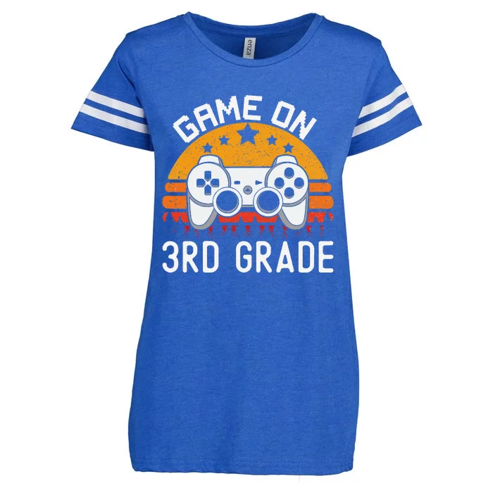 Game On 3rd Grade Back To School Third Grade Gamer Enza Ladies Jersey Football T-Shirt