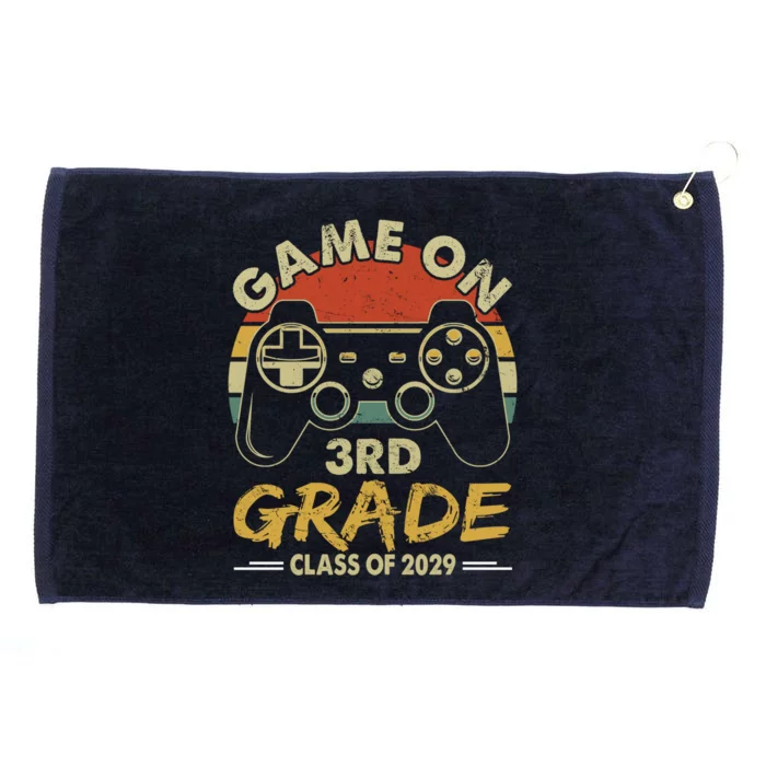 Game On 3Rd Grade Gamer Class Of 2029 Vintaged Fun S Gift Grommeted Golf Towel