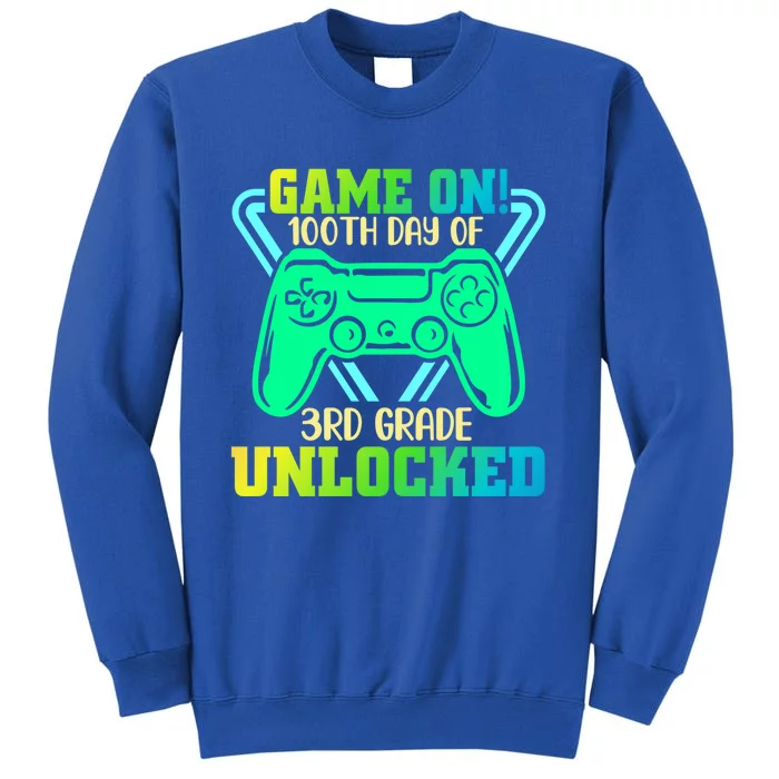 Game On 3Rd Grade Unlocked Video Game Lover 100Th Days Gift Sweatshirt