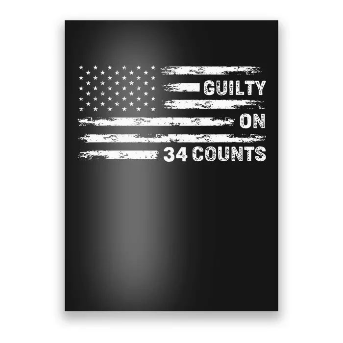 Guilty On 34 Counts Retro American Poster