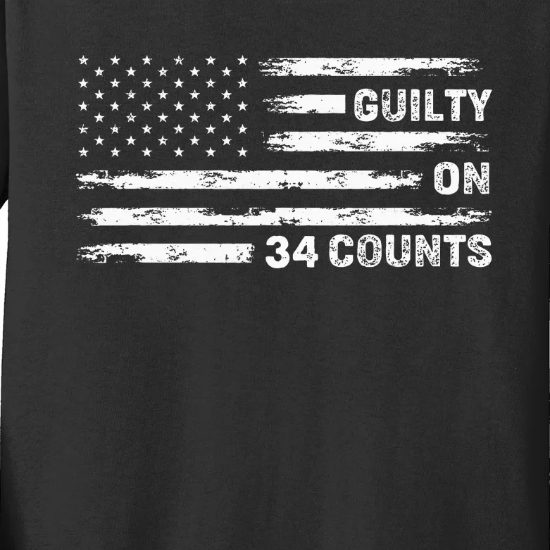 Guilty On 34 Counts Retro American Kids Long Sleeve Shirt