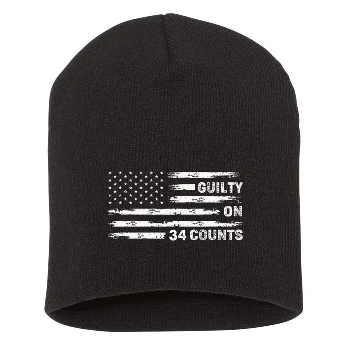 Guilty On 34 Counts Retro American Short Acrylic Beanie