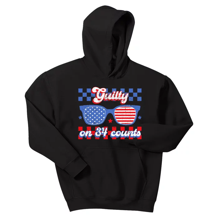 Guilty On 34 Counts 34 Out Of 34 45 Guilty On 34 Kids Hoodie