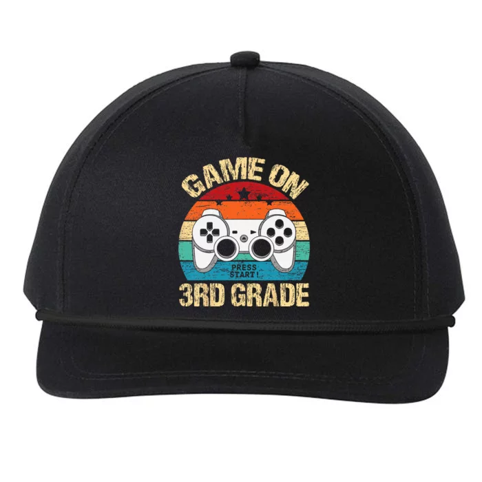 Game On 3rd Grade Back To School 3rd Grade Level Unlocked Snapback Five-Panel Rope Hat