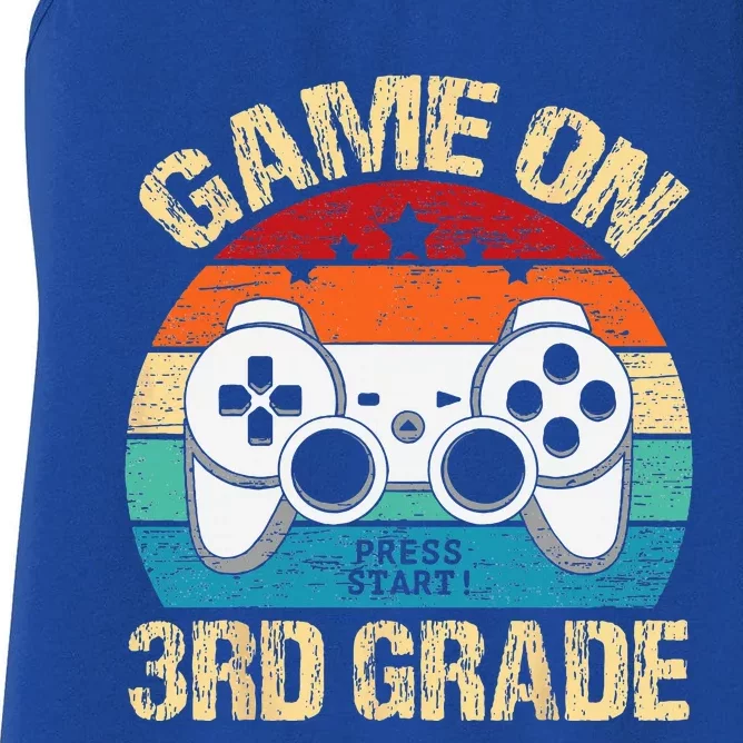 Game On 3rd Grade Back To School 3rd Grade Level Unlocked Women's Racerback Tank