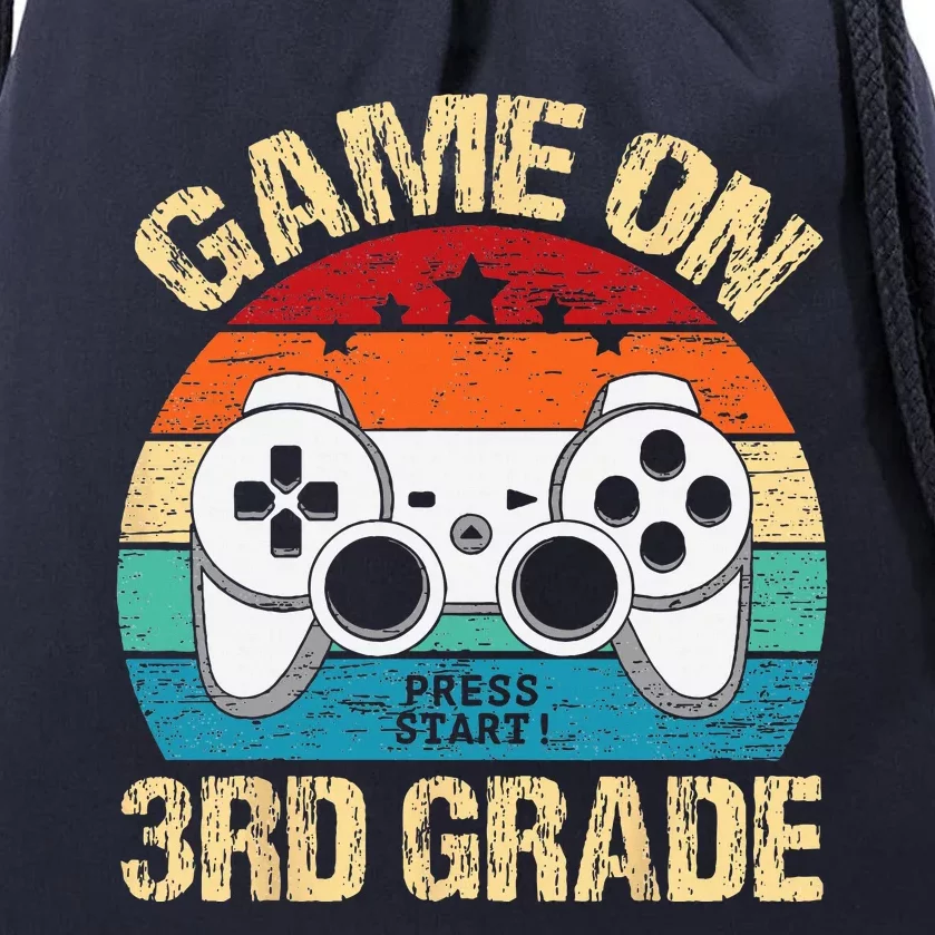 Game On 3rd Grade Back To School 3rd Grade Level Unlocked Drawstring Bag