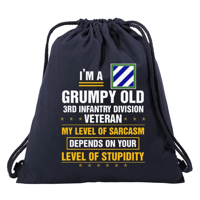 Grumpy Old 3rd Infantry Division Veteran Father Day Drawstring Bag