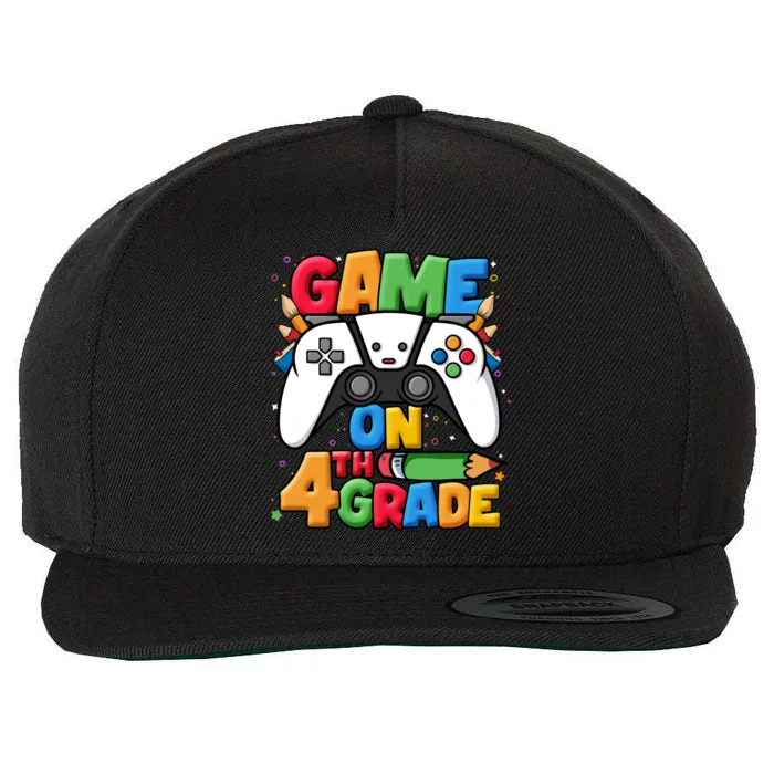 Game On 4Th Grade Back To School Fourth Grade Level Unlocked Gift Wool Snapback Cap